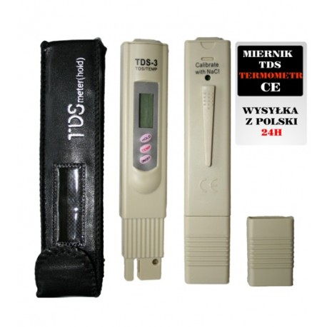 Miernik TDS - 3 Termometr tester Czystości Wody CE Miernik TDS - 3 Termometr tester Czystości Wody CE